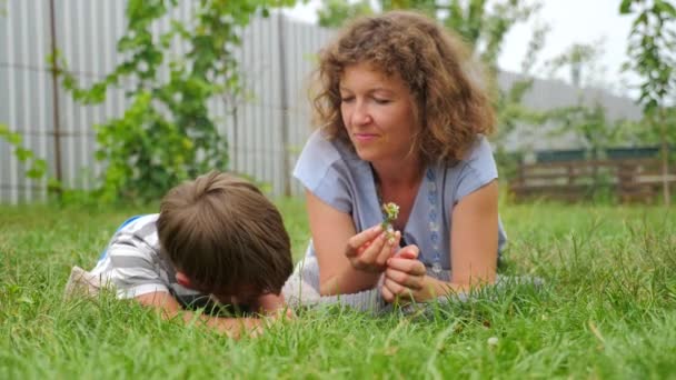 Gelukkig ouderschap concept. Gelukkige familie. Zomervakantie. — Stockvideo