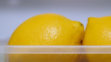 Organik gıda, meyve. İçki detoks. Vitamin C. kopya alanı. Limon tazelik buzdolabında tutun. Limon kullanıma hazır. Sağlıklı gıda kavramı