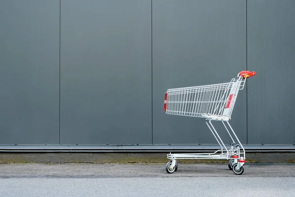 Shopping e concetto di acquisto. Acquisti Dipendenza dallo shopping, amante dello shopping. Concettuale. Vendere, comprare. Supermercato, sfondo centro commerciale. Commercio all'ingrosso e al dettaglio. Lista del carrello . — Foto Stock