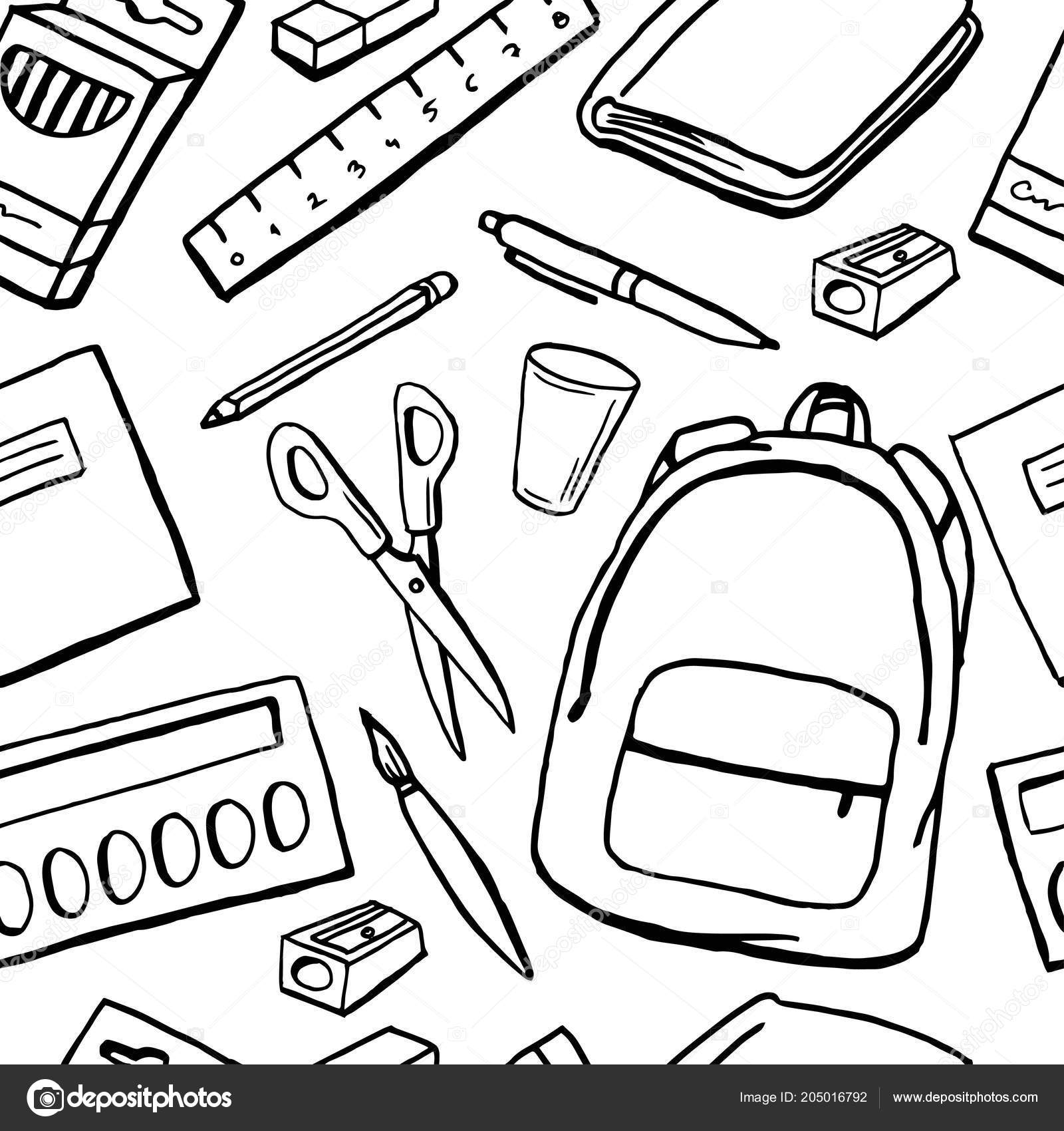 Cartoon Cute Hand Drawn Sketch Back School Supplies Seamless Pattern Stock Vector Image by © #205016792 Cartoon Cute Hand Drawn Sketch Back School Supplies Seamless Pattern Stock Vector Image by © #205016792
