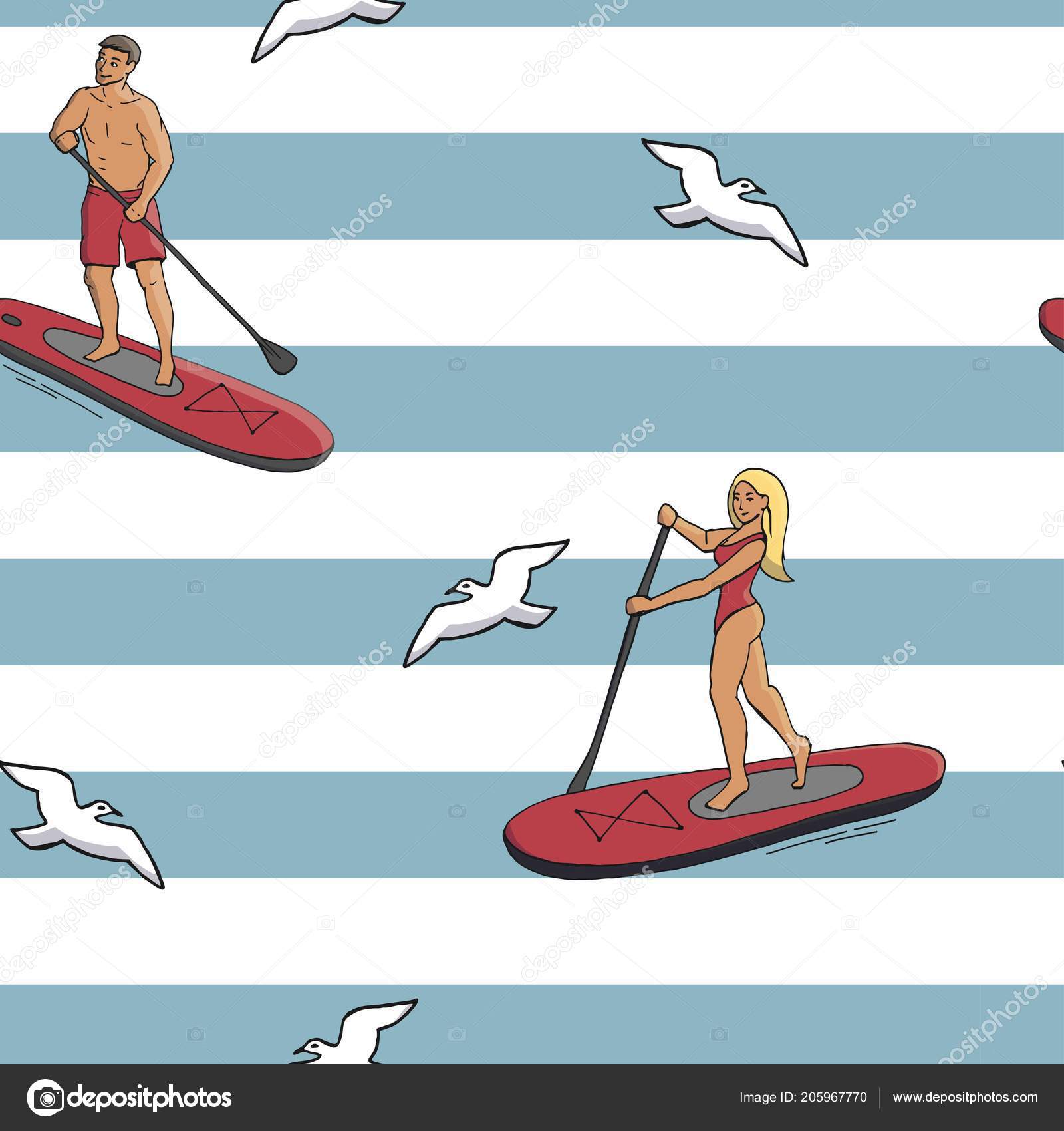 Девушка на сапе рисунок