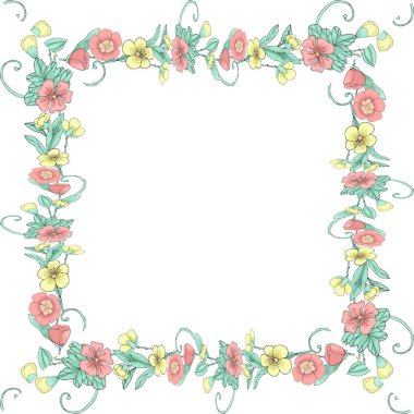 bahar doodle çiçekleri