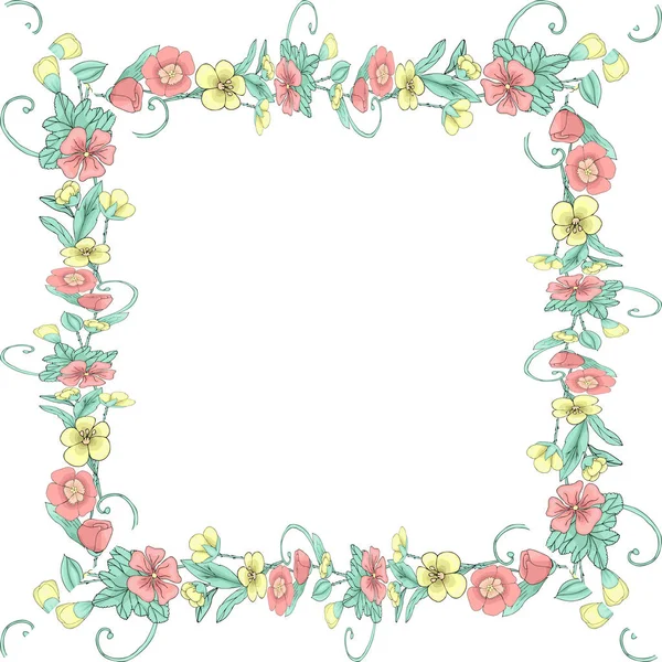 Primavera garabatos flores — Vector de stock