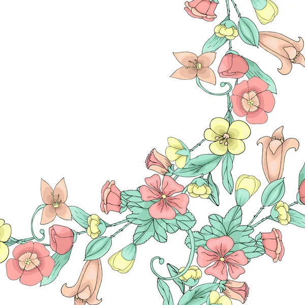 Doodle Lentebloemen — Stockvector