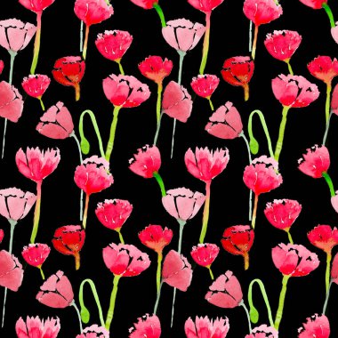 Suluboya laleleri olan kusursuz bir arkaplan