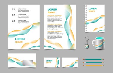 İş tanıtımı Infographic öğeleri şablon kümesi.