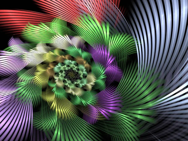 Abstrato Fractal Espiral Fundo Computador Gerado Ilustração — Fotografia de Stock