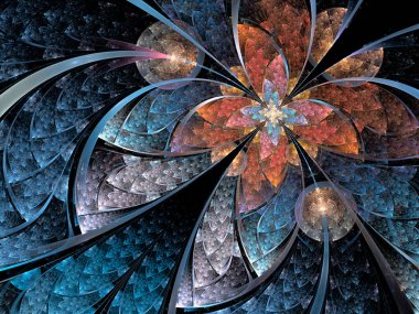 Soyut fraktal arkaplan, bilgisayar tarafından oluşturulan illüstrasyon.