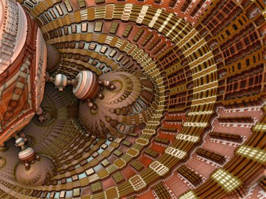 Soyut fraktal arkaplan, bilgisayar tarafından oluşturulan 3B illüstrasyon.