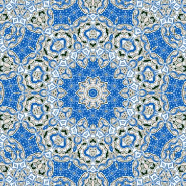 Soyut fraktal mandala, bilgisayar tarafından oluşturulan illüstrasyon.