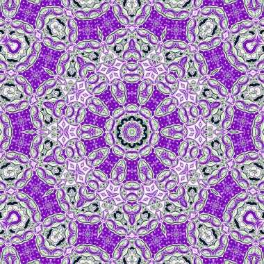 Soyut fraktal mandala, bilgisayar tarafından oluşturulan illüstrasyon.