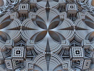 Soyut fraktal arkaplan, bilgisayar tarafından oluşturulan 3B illüstrasyon.