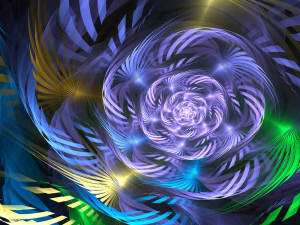 Floare Spirală Fractală Abstractă Ilustrație Generată Calculator — Fotografie, imagine de stoc