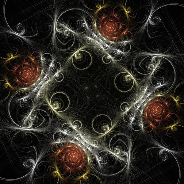 Abstract fractal spiral background, frame and copy space. — Stock Photo, Image