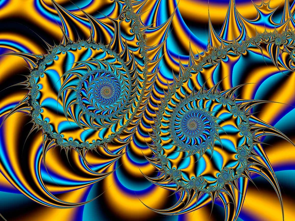 Abstract Fractal Spiral Background Computer Generated Illustration — Stock Photo, Image