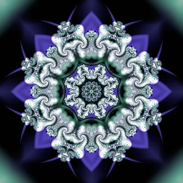 Mandala Fractal Abstracto Ilustración Generada Por Computadora — Foto de Stock