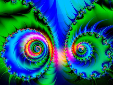 Soyut fraktal spiral arkaplan, bilgisayar tarafından oluşturulan illüstrasyon.
