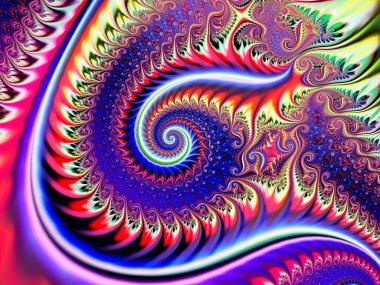Soyut fraktal spiral arkaplan, bilgisayar tarafından oluşturulan illüstrasyon.