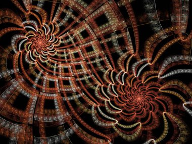 Soyut fraktal spiral arkaplan, bilgisayar tarafından oluşturulan illüstrasyon.