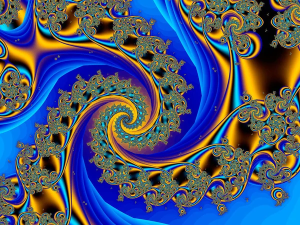Abstract Fractal Spiral Background Computer Generated Illustration — Stock Photo, Image
