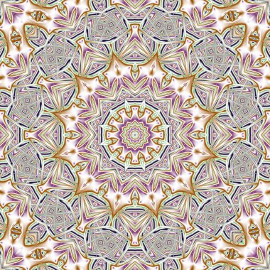 Soyut fraktal mandala, bilgisayar tarafından oluşturulan illüstrasyon.
