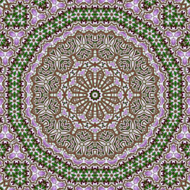 Soyut fraktal mandala, bilgisayar tarafından oluşturulan illüstrasyon.