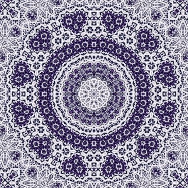 Soyut fraktal mandala, bilgisayar tarafından oluşturulan illüstrasyon.