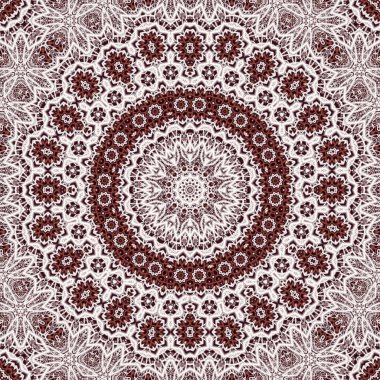 Soyut fraktal mandala, bilgisayar tarafından oluşturulan illüstrasyon.