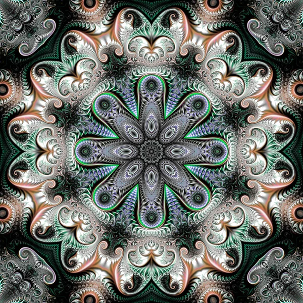 Mandala Fractal Abstrait Illustration Générée Par Ordinateur — Photo