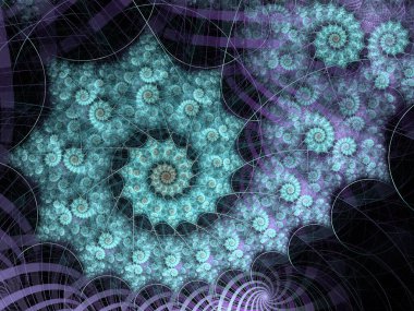 Soyut fraktal spiral arkaplan, bilgisayar tarafından oluşturulan illüstrasyon.