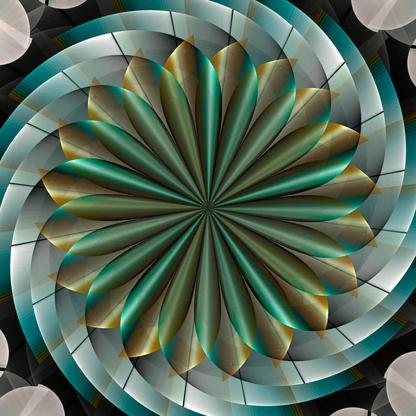 Abstracte Fractal Mandala Computer Gegenereerde Illustratie — Stockfoto