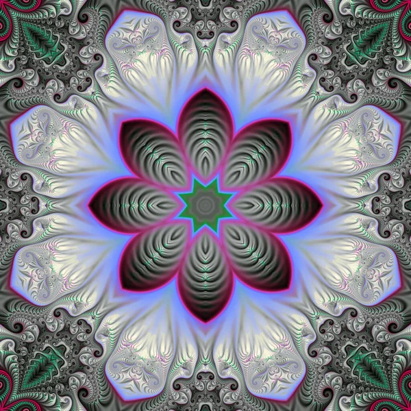 Mandala Fractal Abstrata Ilustração Gerada Por Computador — Fotografia de Stock