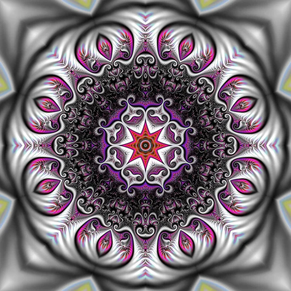 Mandala Fractal Abstrata Ilustração Gerada Por Computador — Fotografia de Stock