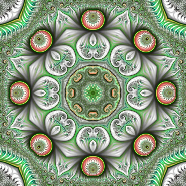 Mandala Fractal Abstrata Ilustração Gerada Por Computador — Fotografia de Stock