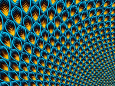 Soyut fraktal geometrik desen, bilgisayar tarafından oluşturulan illüstrasyon.