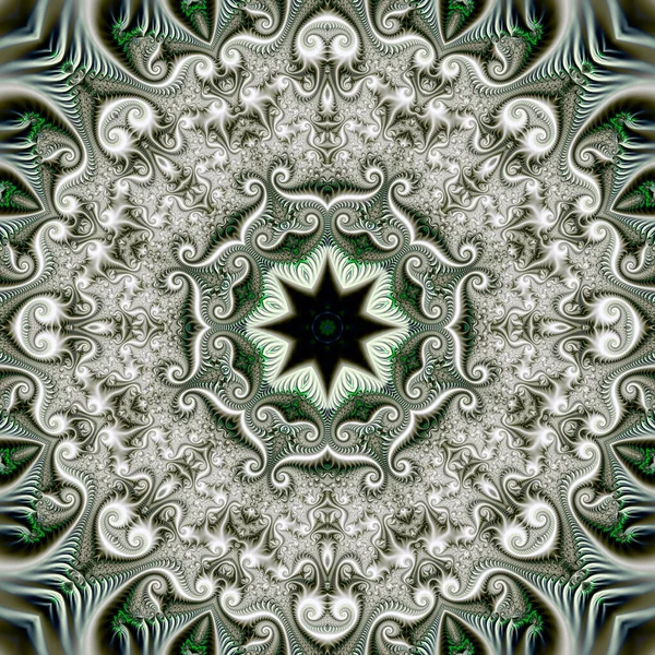 Αφηρημένη Φράκταλ Mandala Υπολογιστή Που Παράγεται Εικόνα — Φωτογραφία Αρχείου
