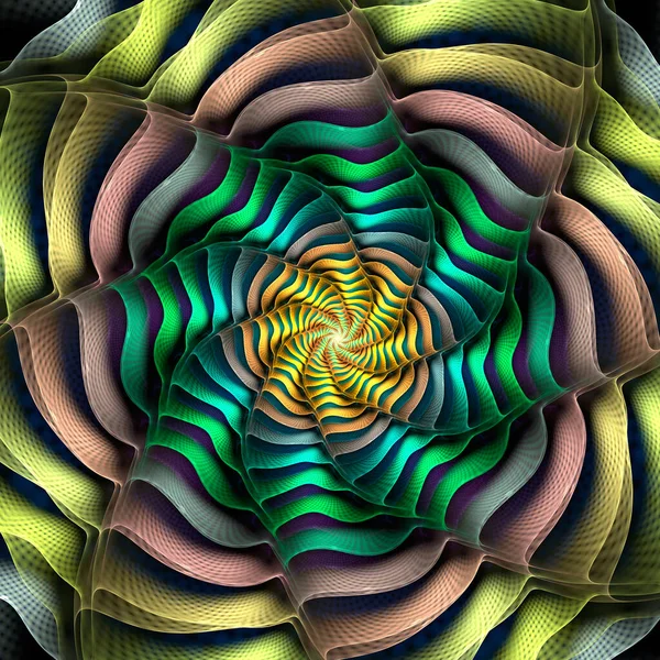 Fundo Espiral Fractal Abstrato Ilustração Gerada Por Computador — Fotografia de Stock