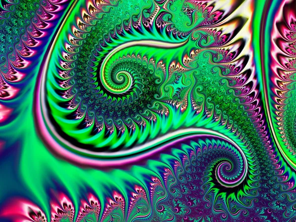 Abstract Fractal Spiral Background Computer Generated Illustration — Stock Photo, Image