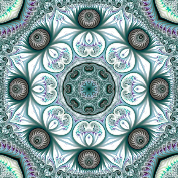 Αφηρημένη Φράκταλ Mandala Υπολογιστή Που Παράγεται Εικόνα — Φωτογραφία Αρχείου