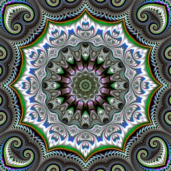 Abstraktes Fraktales Mandala Computergenerierte Illustration — Stockfoto
