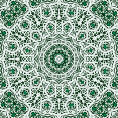 Soyut fraktal mandala, bilgisayar tarafından oluşturulan illüstrasyon.