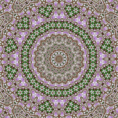 Soyut fraktal mandala, bilgisayar tarafından oluşturulan illüstrasyon.