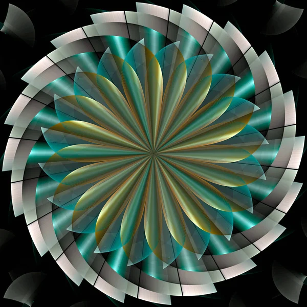 Abstracte Fractal Mandala Computer Gegenereerde Illustratie — Stockfoto