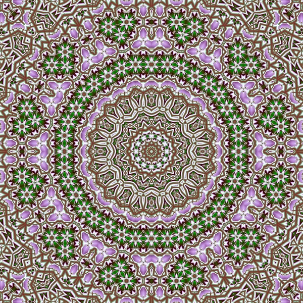 Soyut fraktal mandala, bilgisayar tarafından oluşturulan illüstrasyon.