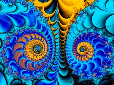 Soyut fraktal spiral arkaplan, bilgisayar tarafından oluşturulan illüstrasyon.