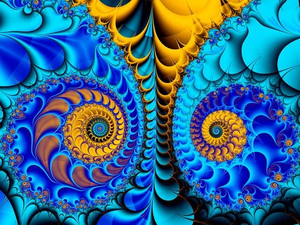 Soyut fraktal spiral arkaplan, bilgisayar tarafından oluşturulan illüstrasyon.