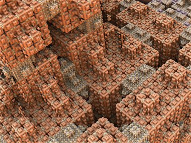 Soyut fraktal arkaplan, bilgisayar tarafından oluşturulan 3B illüstrasyon.