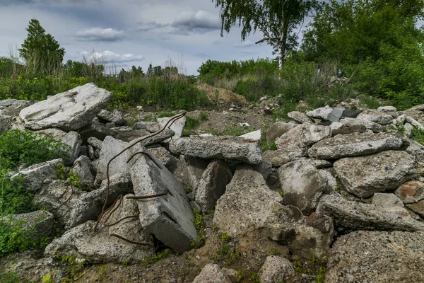 concrete scrap on the background of nature