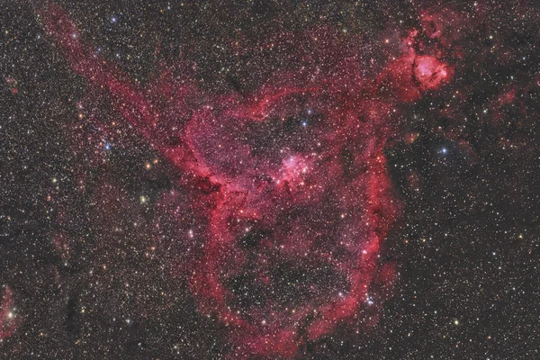 1805 Hjärtat Nebula Avbildas Med Ett Teleskop Och Vetenskaplig Ccd — Stockfoto