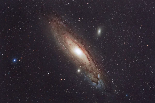 M31 Andromeda Galaxy Imaged Con Telescopio Una Macchina Fotografica Scientifica — Foto Stock